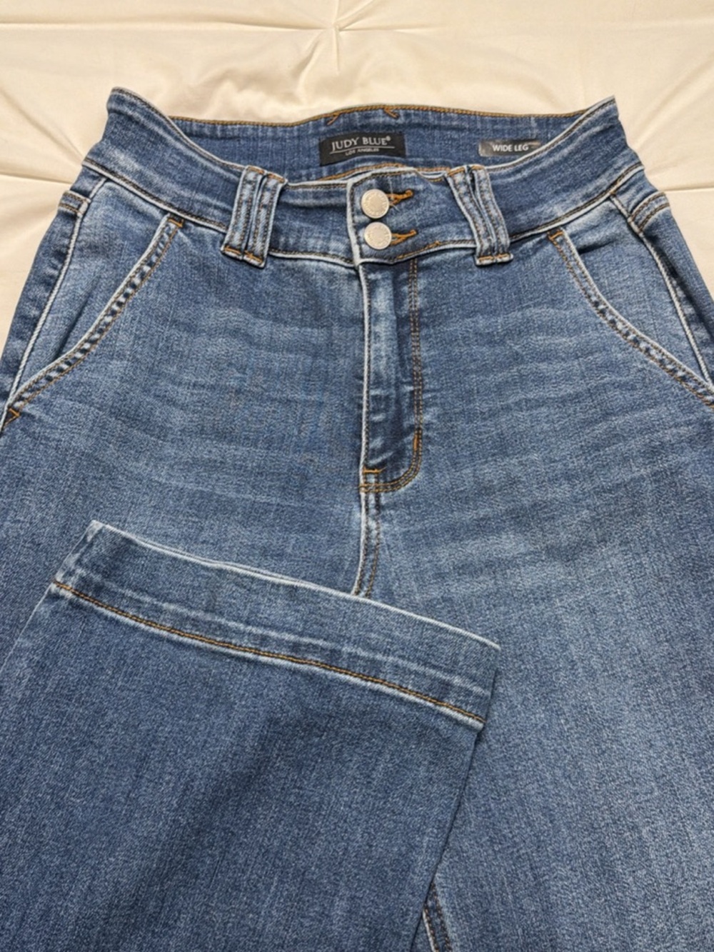 Judy Blue Medium Blue High-Rise Wide Leg Jeans